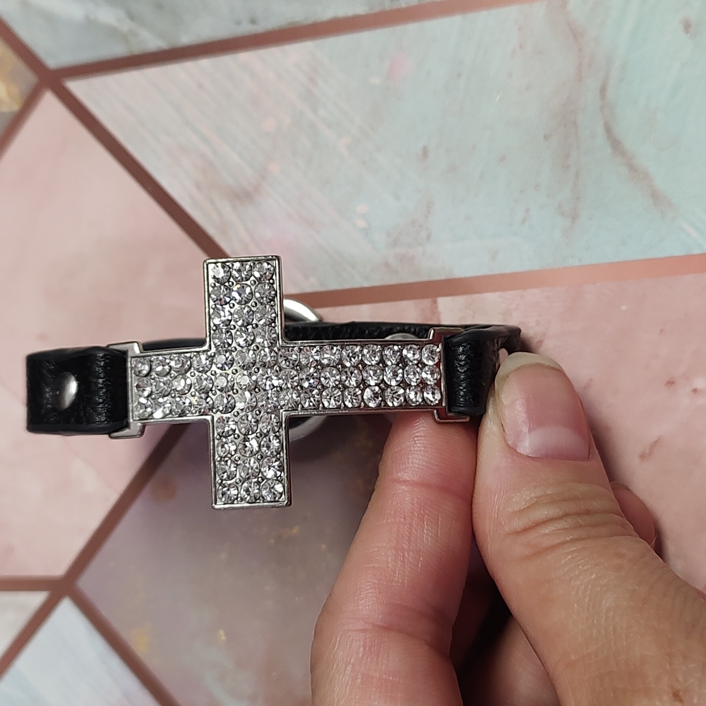 Leather Cross bracelet